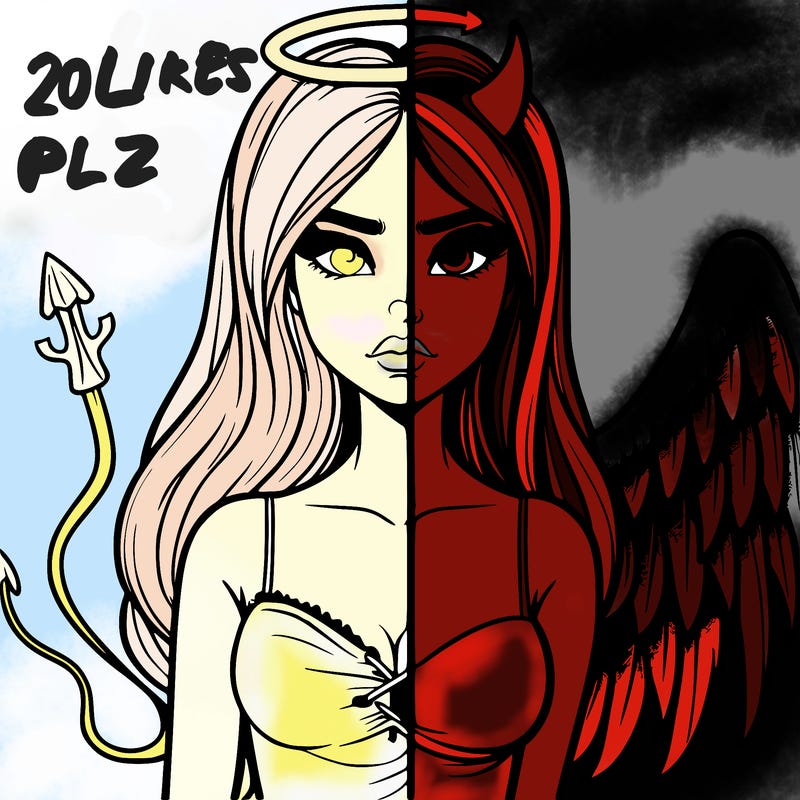 devil vs angel realistic girl
