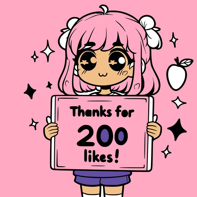 girl holding sign that says thanks for 200 likes!