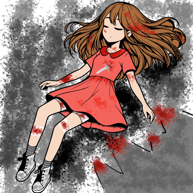 realistic girl floating