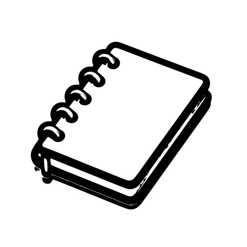 realistic blank notebook