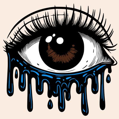 driping realistic eye