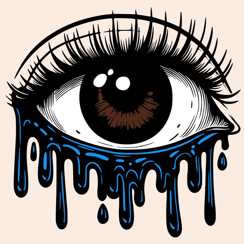 driping realistic eye