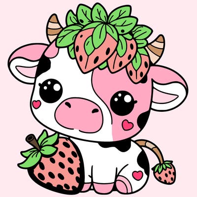 cute strawberry cow