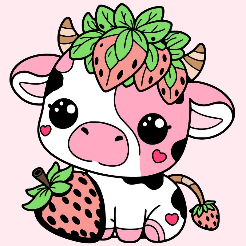 cute strawberry cow
