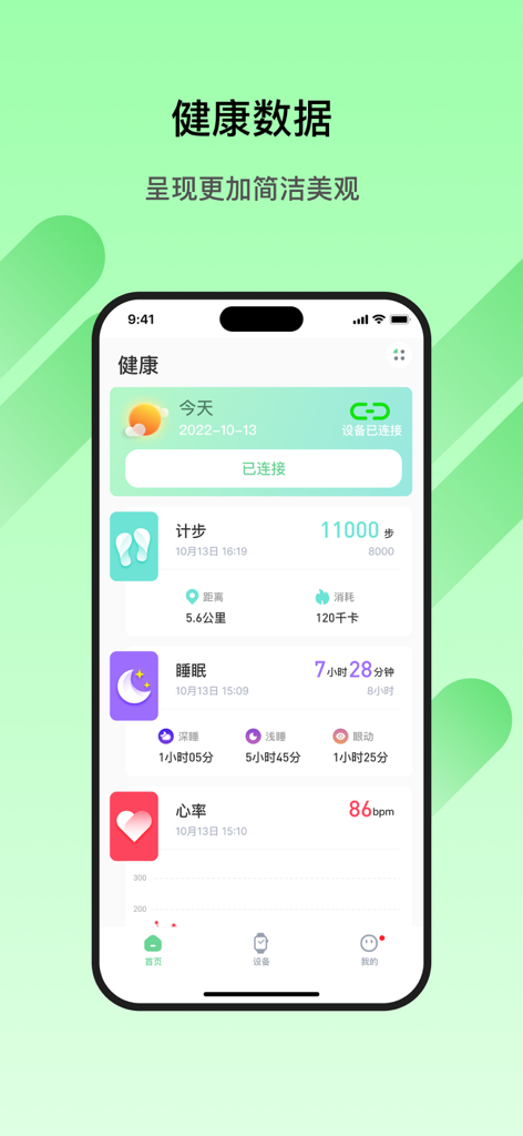 Matuo Fit - Matuo Fit mobile app dashboard displaying health metrics including step count sleep duration and heart rate tracking