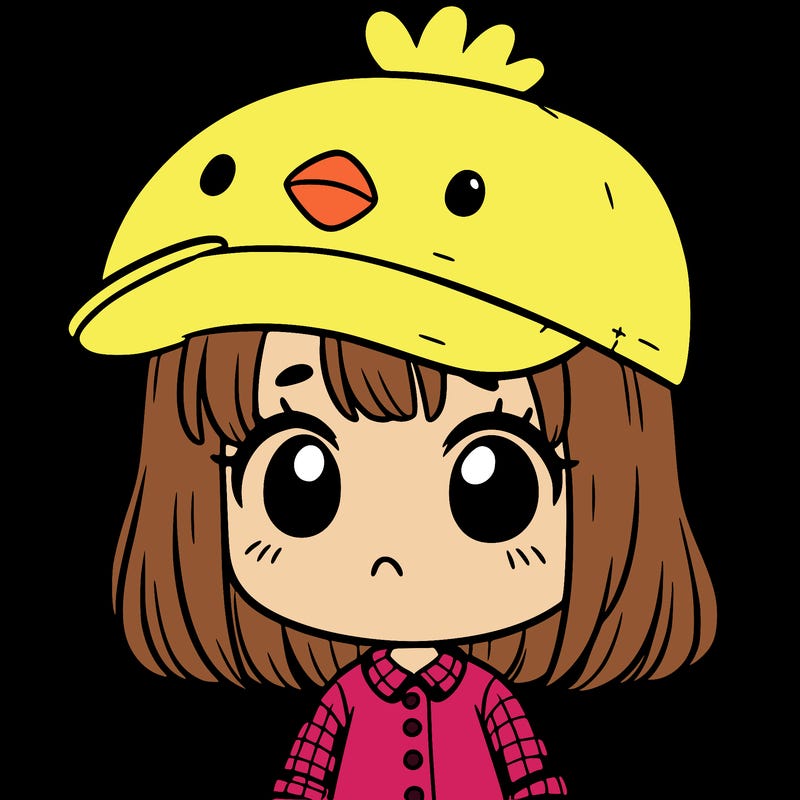 cute girl with chicken hat