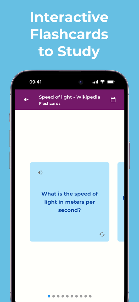 Summary AI: TLDR Summarizer - Summary AI mobile app interface showing interactive flashcards for efficient studying.