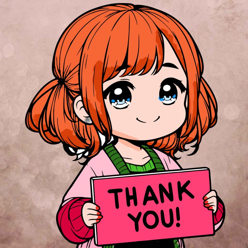 a realistic little girl holding a sign that says thank you