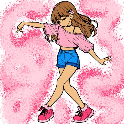 realistic girl danceing