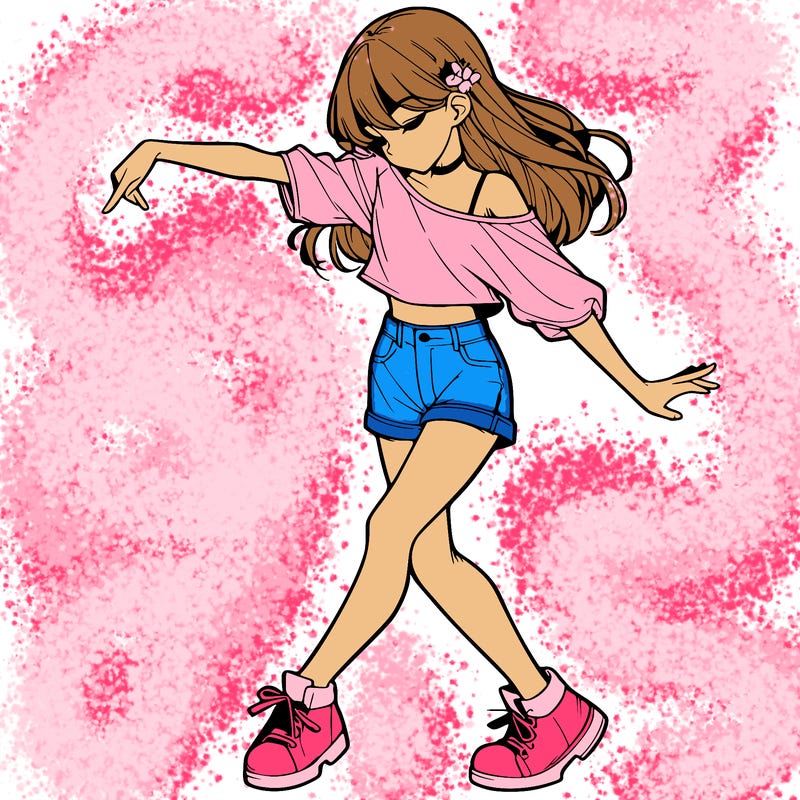 realistic girl danceing