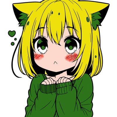 shy anime catgirl