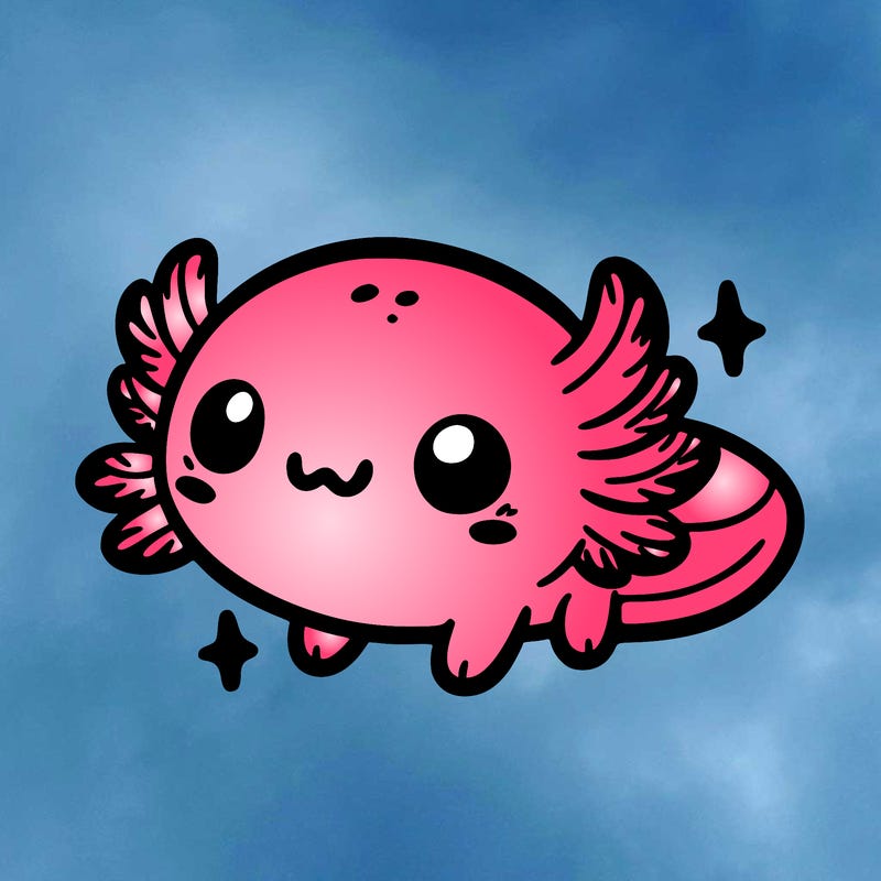 cute easy baby axolotl