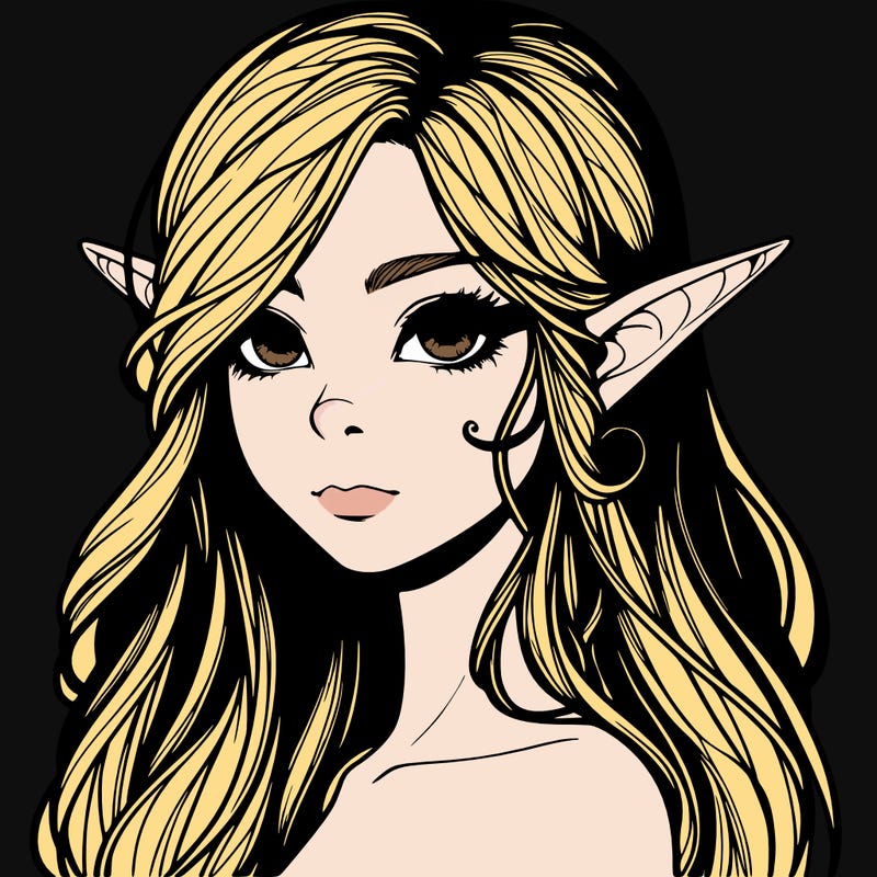 elf girl realistic dark fantasy
