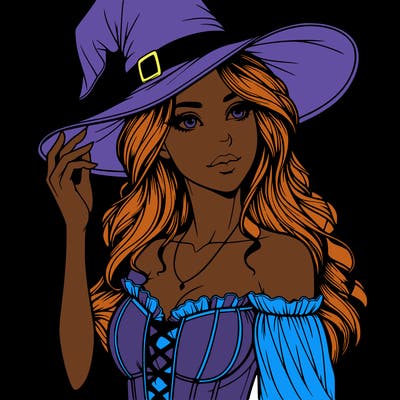 realistic beautiful witch