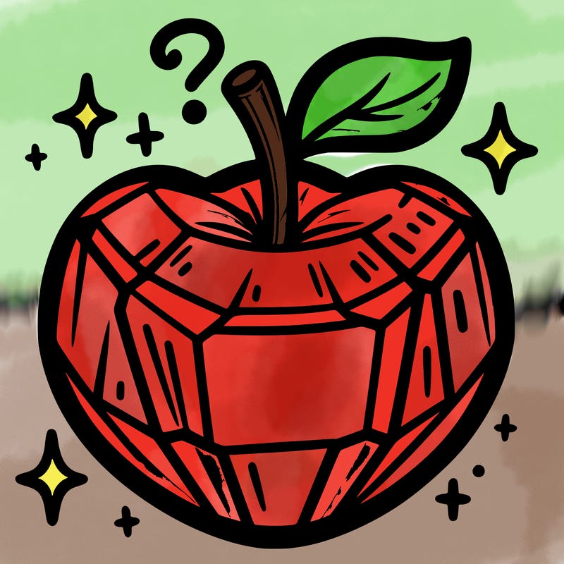 very shiny crystal apple