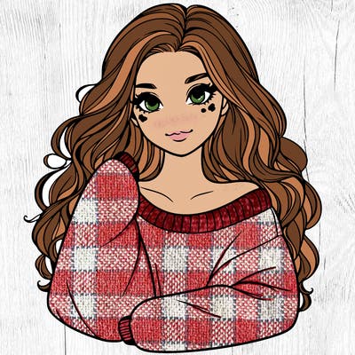 a beautiful girl in a big sweatshirt