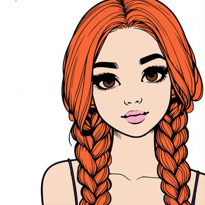 realistic girl with braids