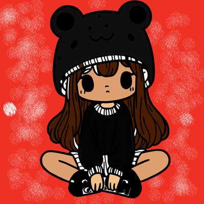 a girl wearing a frog hat and some frog socks