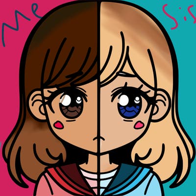 a split of a girl