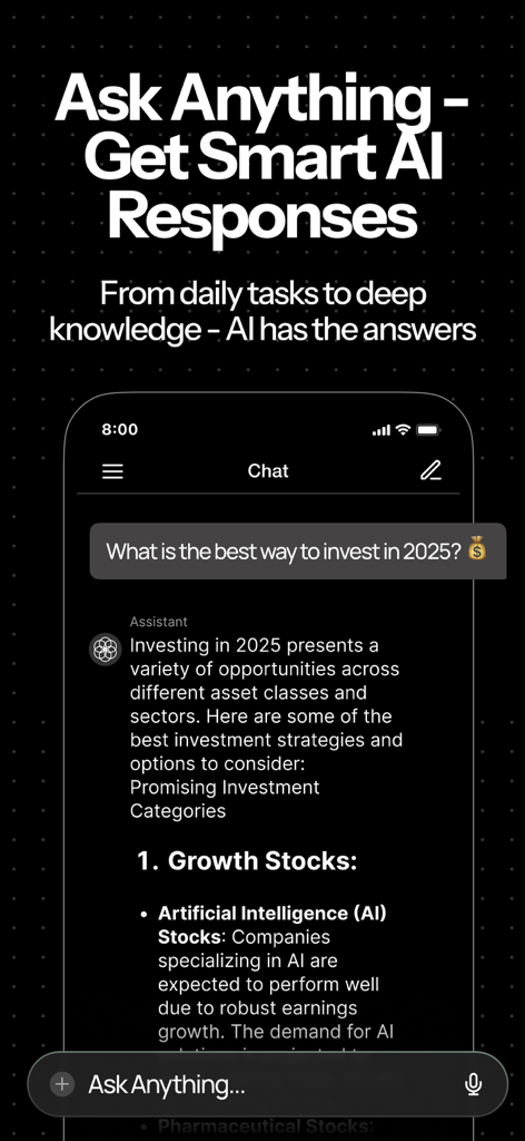 Interfaz de chat de Genora AI mostrando respuestas inteligentes a una consulta de usuario