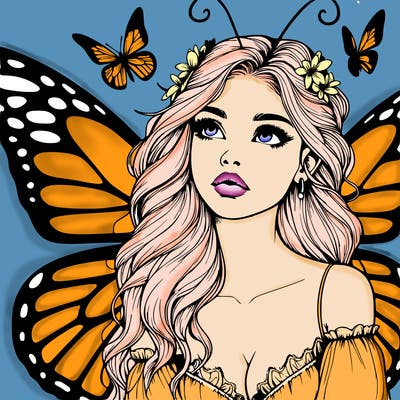 butterfly fairy realistic girl