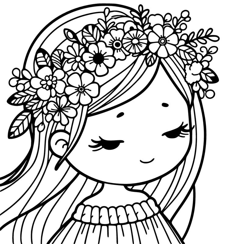 girl with flowers crown