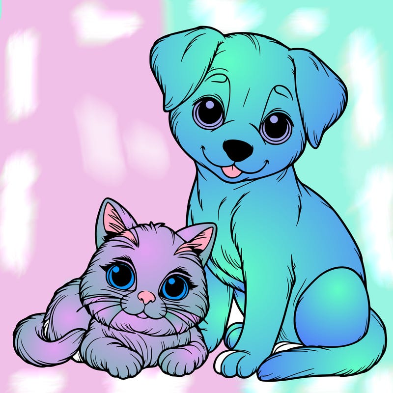 realistic cat and dog