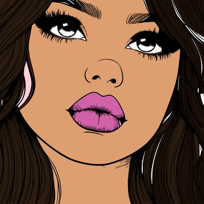 really realistic girl with lips