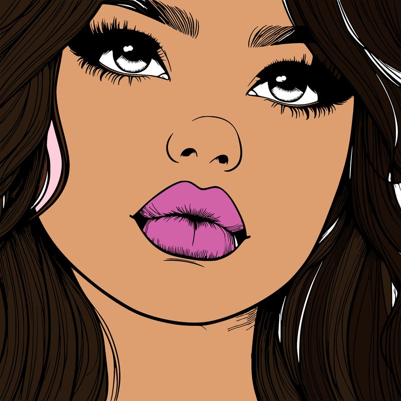 really realistic girl with lips