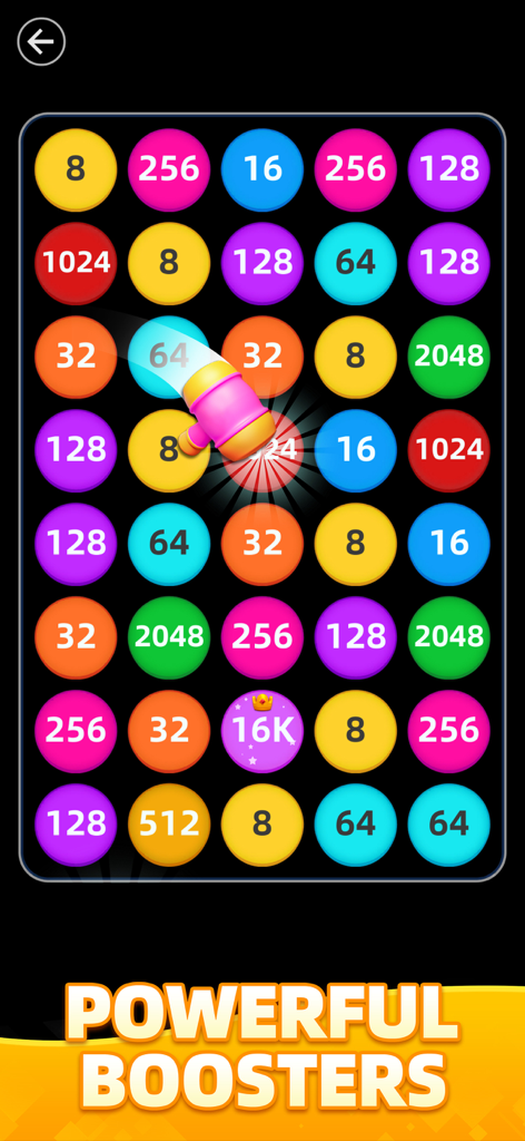2248 Blast - Number Merge Game - Uno screenshot di 2248 Blast che mostra un potenziamento martello utilizzato sul tabellone del puzzle numerico