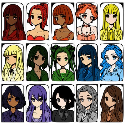 girls that look diffrent anime