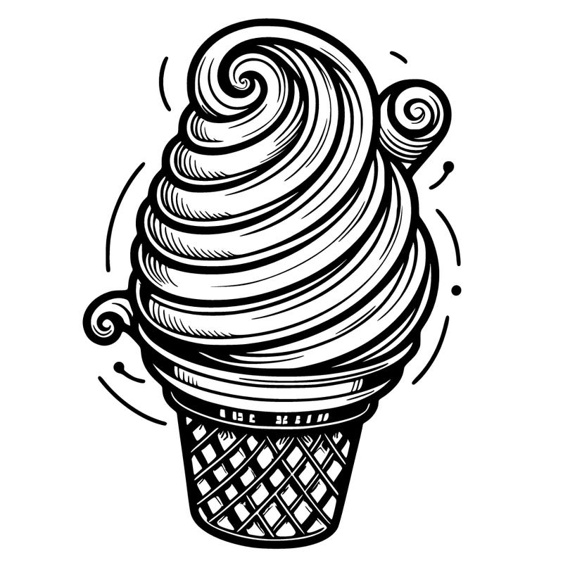realistic whirly ice cream