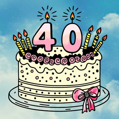 a birthday cake that says 40