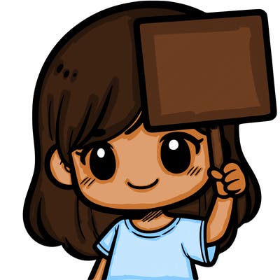 a girl holding up a blank sighn