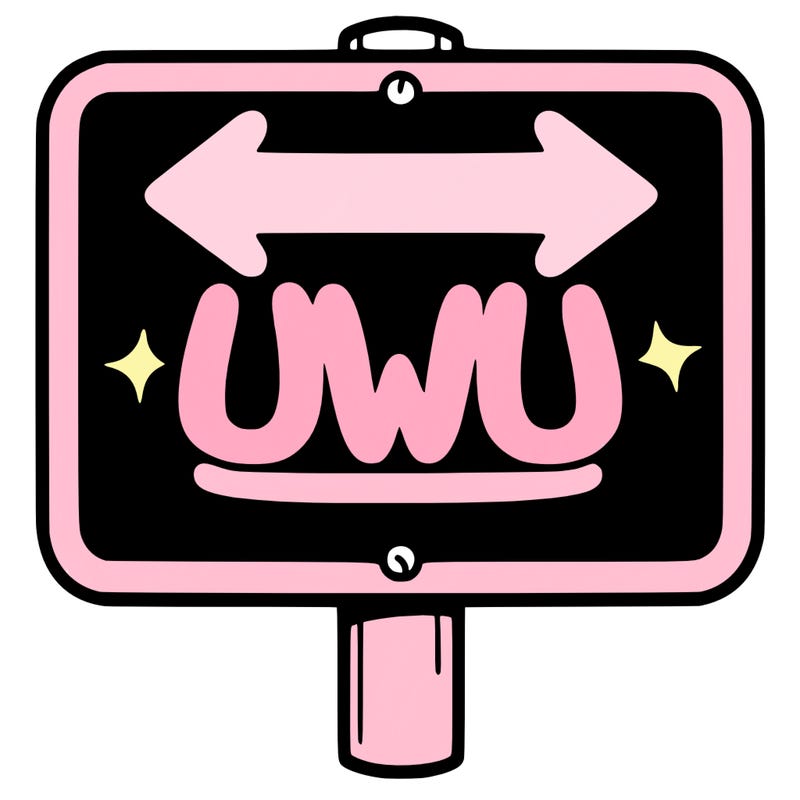 a sign saying uwu