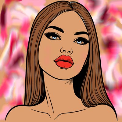 realistic woman with full lips