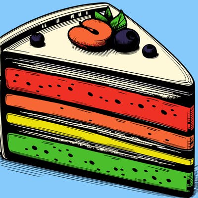 realistic cake slices