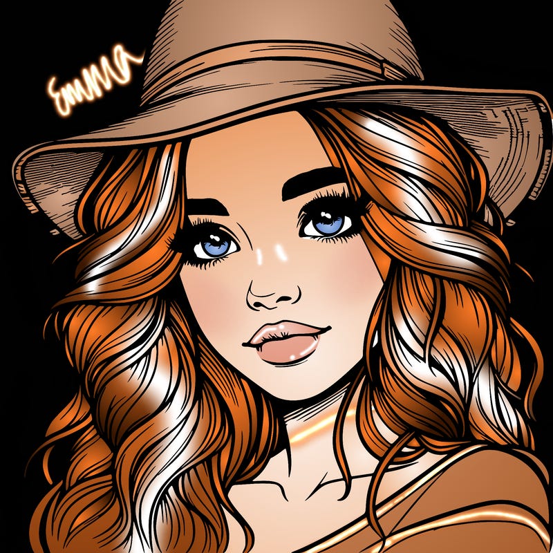 realistic girl with hat