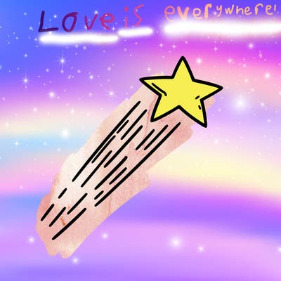 a shooting star in the sky