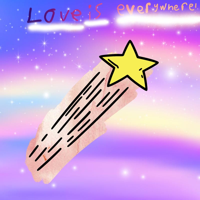 a shooting star in the sky