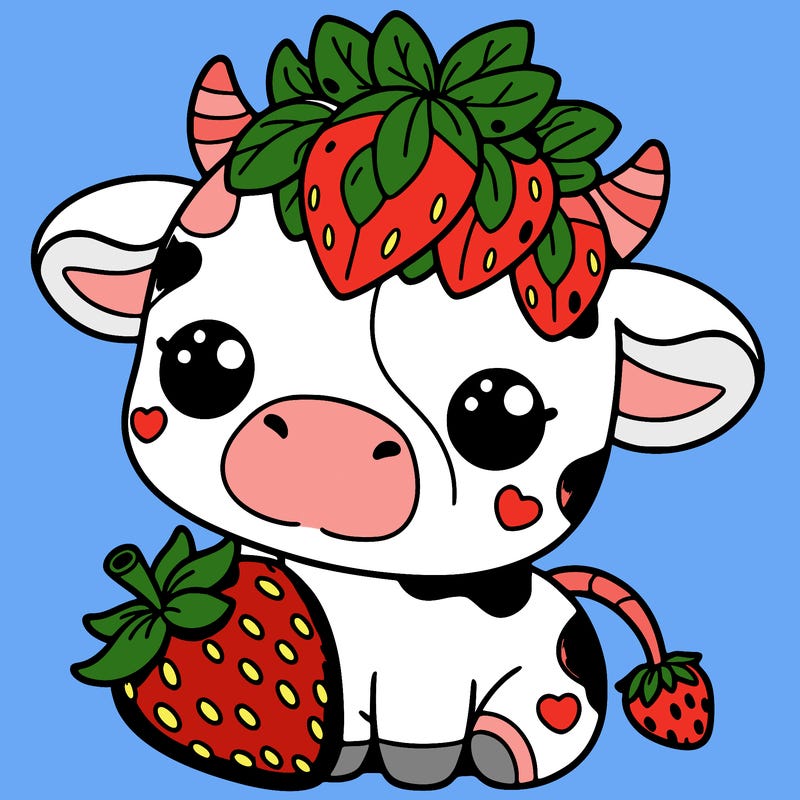 cute strawberry cow