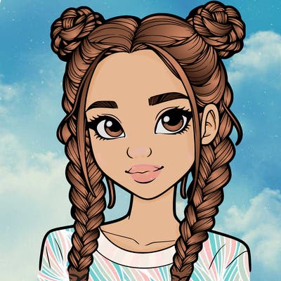 realistic girl with braids