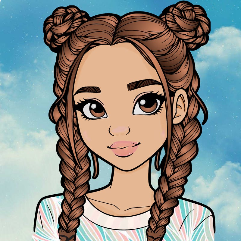 realistic girl with braids