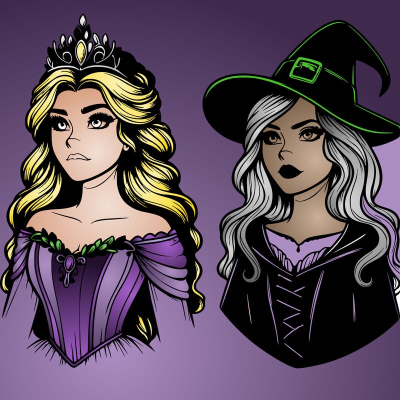 princess and witch realistic