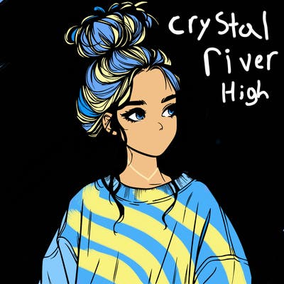 realistic girl with messy bun and oversized clothing