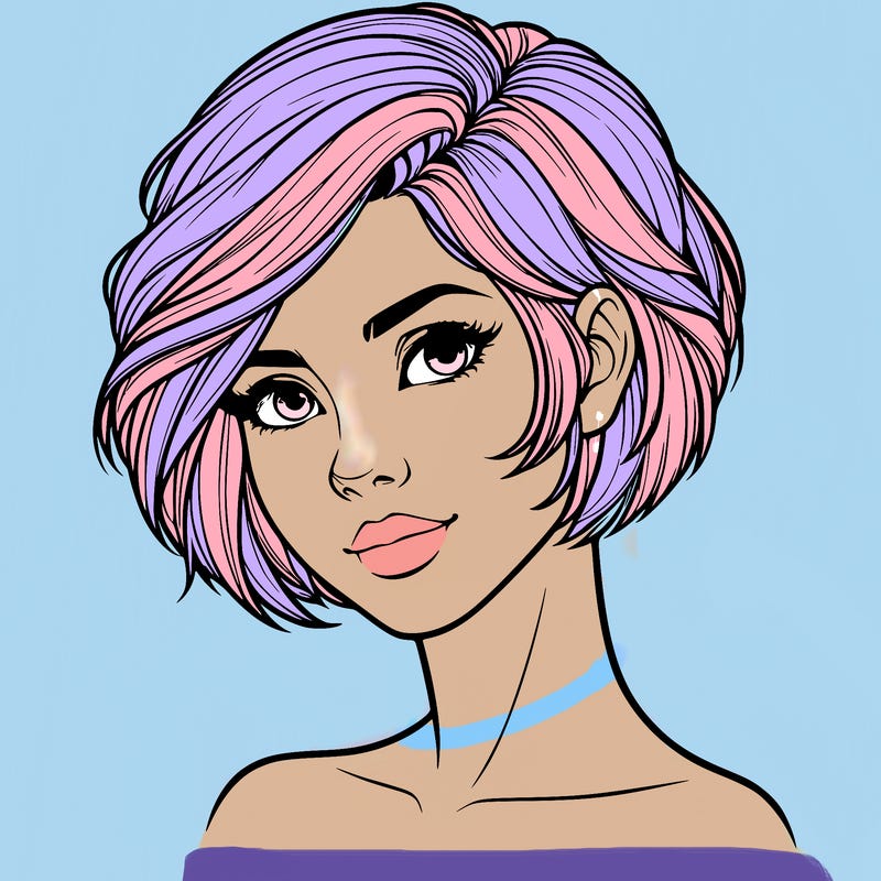 realistic woman with short styled hair
