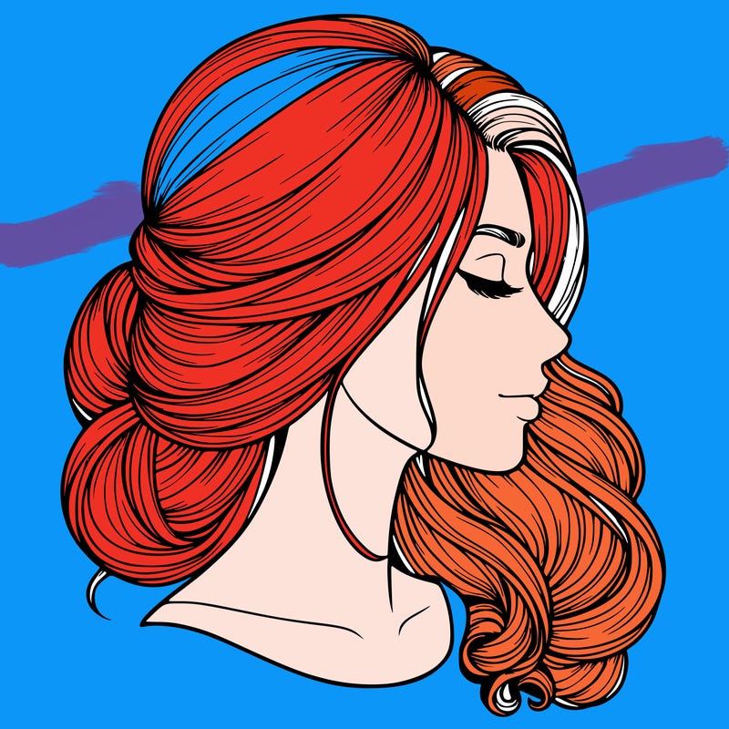 realistic woman's head & hair