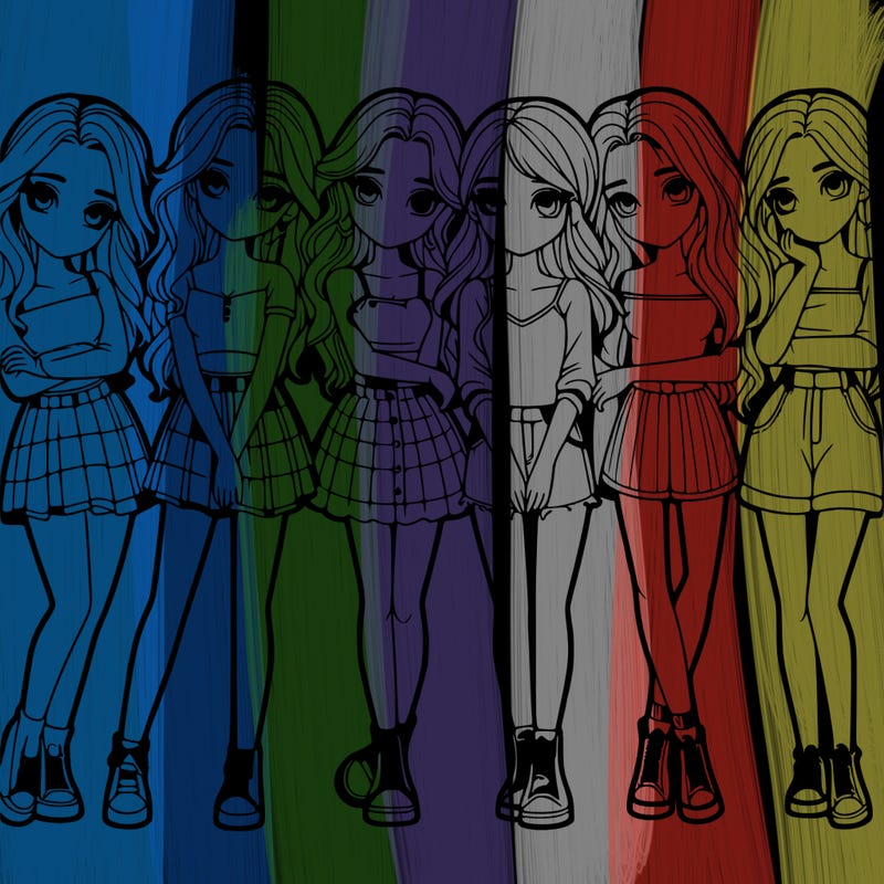 a group of girls realistic