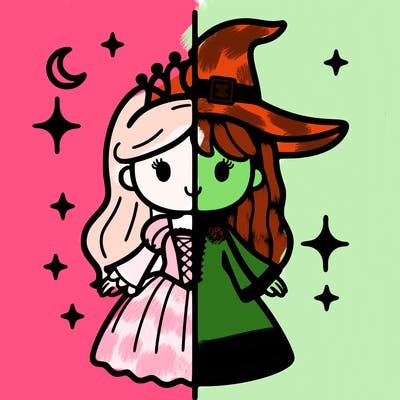 split princess and witch
