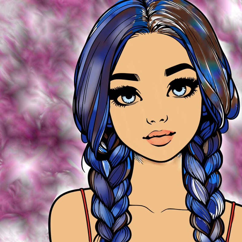 realistic girl with braids